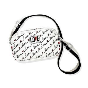 Brighton Love Scroll Canvas Crossbody Bag Fashionista Collection NWT White Multi